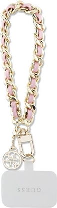 Изображение Guess Guess GUOUCHSAMC4P Universal Hand Strap róowy/pink Saffiano Chain 4G Charm