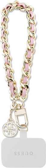 Изображение Guess Guess GUOUCHSAMC4P Universal Hand Strap róowy/pink Saffiano Chain 4G Charm