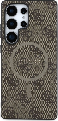 Attēls no Guess PU Leather 4G Colored Ring MagSafe Case for Samsung Galaxy S25 Ultra / Brown