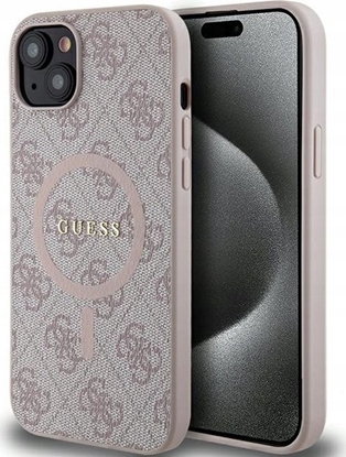Attēls no Guess Oryginalne Etui GUESS Hardcase GUHMP14SG4GFRP do iPhone 14 (Kompatybilny z Magsafe / 4G Ring classic logo / róowy)