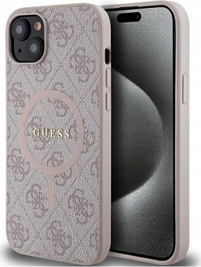 Picture of Guess Oryginalne Etui GUESS Hardcase GUHMP14SG4GFRP do iPhone 14 (Kompatybilny z Magsafe / 4G Ring classic logo / róowy)