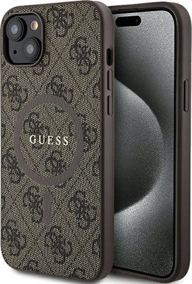 Attēls no Guess Oryginalne Etui GUESS Hardcase GUHMP14SG4GFRW do iPhone 14 (Kompatybilny z Magsafe / 4G Ring classic logo / brzowy)
