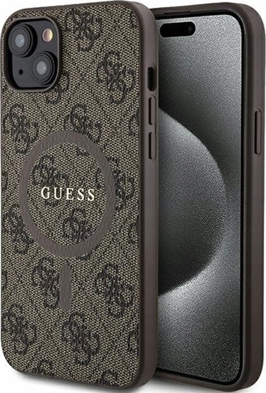 Picture of Guess Oryginalne Etui GUESS Hardcase GUHMP14SG4GFRW do iPhone 14 (Kompatybilny z Magsafe / 4G Ring classic logo / brzowy)