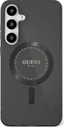 Attēls no Guess Rhinestones Printed Classic Logo MagSafe Samsung Galaxy S25 case black