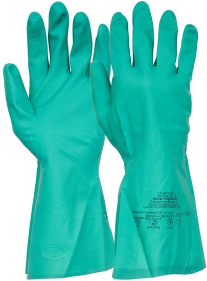 Picture of Gummihandske Chemitril str. 9 - Nitril/NBR - Tykkelse 0.38mm - Længde 33cm