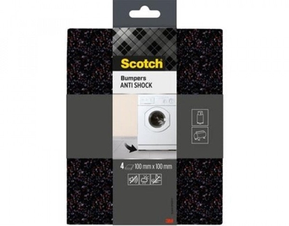 Picture of Gumowe podkadki antywibracyjne SCOTCH, 100x100mm, 4 szt., czarne