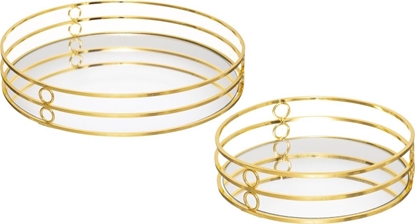 Attēls no H&S Decoration Komplet metalowych tac z lustrem Feel