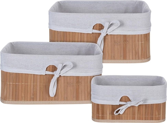 Изображение H&S Decoration Zestaw koszy bambusowych 3 szt beowe