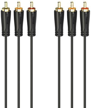 Изображение Kabel Hama Audio/Video Cable 3 RCA - 3 RCA zocone zcza 1.5 m czarny - przewód