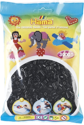 Picture of Hama Beads Hama Beads 201-18, Black, Tube bead, 3000 pc(s)