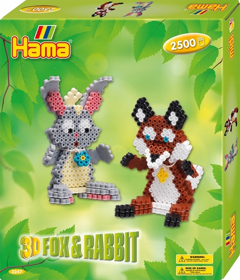 Picture of Hama Beads Hama midi gaveæske 3D Ræv & Kanin