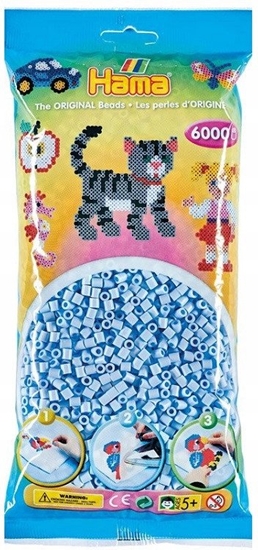 Picture of Hama midi perler 6000stk pastel isblå