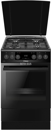 Picture of Hansa  65 L  platums 50 cm  mateta melna - Elektriska plits ar gazes virsmu