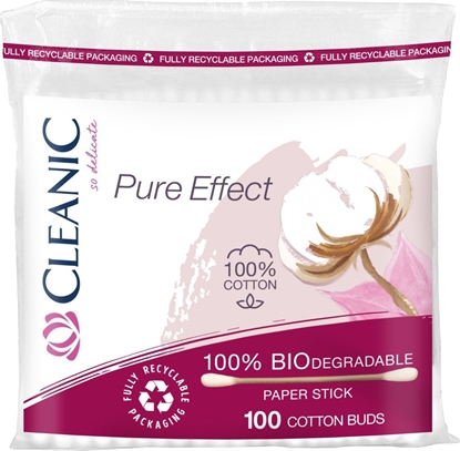 Attēls no HARPER Cleanic Patyczki higieniczne Pure Effect -100% biodegradowalne 1op.-100szt (folia)