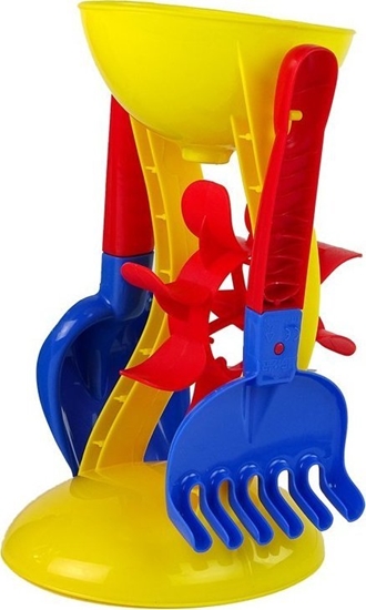 Picture of Hemar Zestaw Do Piasku "Kwiatek"  Mynek Wiaderko Grabki opatka 5 ele.