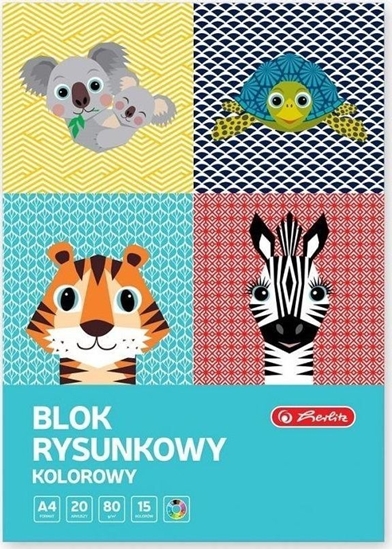 Picture of Herlitz Blok rysunkowy A4/20K kolor Cute Animals (10szt)