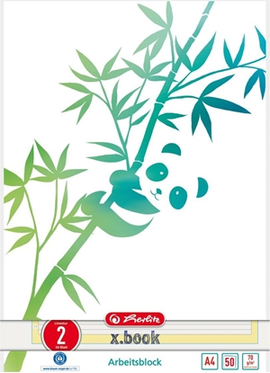 Picture of Herlitz Herlitz Arbeitsblock A4 GREENline 50 Bl. Lineatur 02 Panda