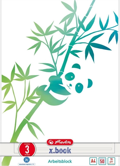 Picture of Herlitz Herlitz Arbeitsblock A4 GREENline 50 Bl. Lineatur 03 Panda