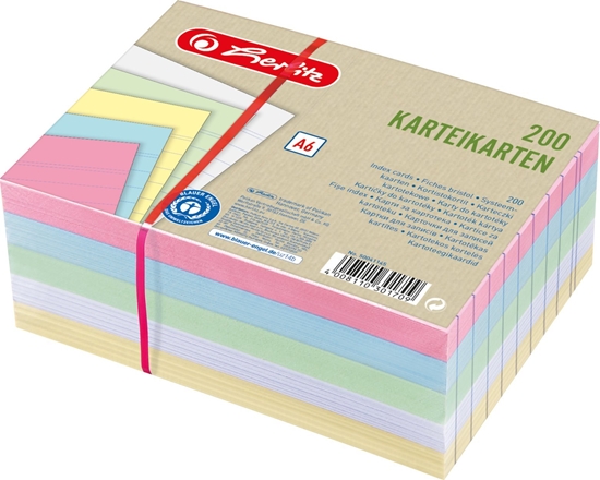 Picture of Herlitz Herlitz Karteikarte A6 liniert 4 Farb.+weiß Bl. Engel 200er