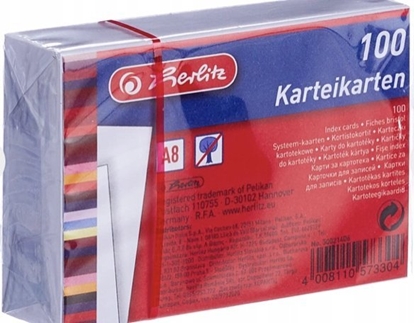 Picture of Herlitz Herlitz Karteikarte A8 blanko ws hf eingeschweißt mit Aufrei