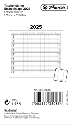 Picture of Herlitz Herlitz Taschenplaner Ersatzeinlage mit Leporello-Falzung