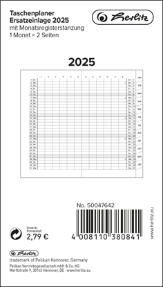 Picture of Herlitz Herlitz Taschenplaner mit Monatsregisterstanzung geheftet