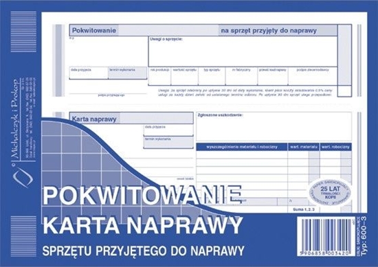 Изображение Herlitz POKWITOWANIE KARTA NAPRAW
