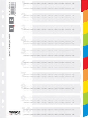Изображение Herlitz PRZEKADKI KARTONOWE A4 INDEX LAMINOWANY 10 KOLORÓW