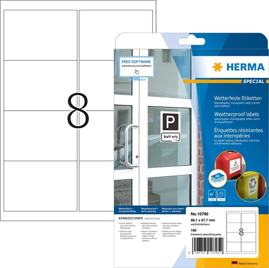 Picture of Herma HERMA  Wetterfeste Imprägn.Etik.A4 20 Blatt 99.1x67.7