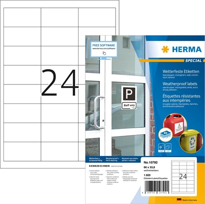 Picture of Herma HERMA  Wetterfeste Imprägn.Etik.A4 80 Blatt 66x33.8