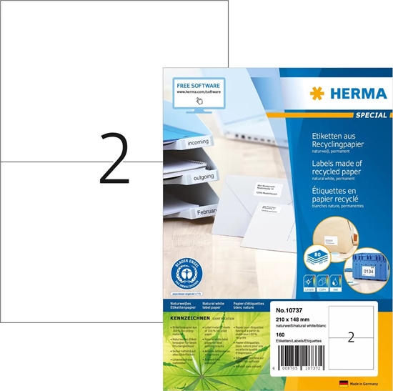 Picture of Herma HERMA Etiketten A4 210x148     mm Rec.Blauer Engel  160 St.