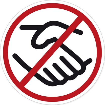 Picture of Herma HERMA Hinweisetiketten Händeschütteln schwarz/rot/weiß 20St.