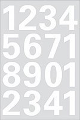 Attēls no Herma HERMA Zahlen 25 mm 0-9 wetterfest Folie weiß 2 Bl.