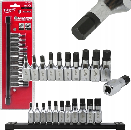 Изображение Hikoki MILWAUKEE SET OF SHANK SOCKETS 11 pcs. 3/8 HEX