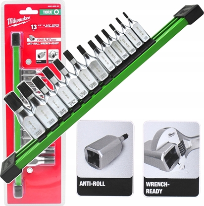 Изображение Hikoki MILWAUKEE SET OF SHANK SOCKETS 13 pcs. 1/4+3/8 TORX