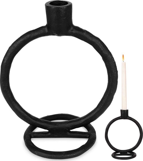 Picture of Home Styling Collection wiecznik na dug wieczk aluminiowy czarny 19 cm