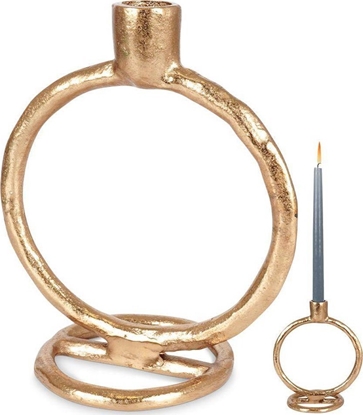 Attēls no Home Styling Collection wiecznik na dug wieczk aluminiowy zoty 19 cm