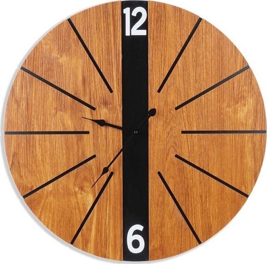 Picture of Home Styling Collection Zegar cienny z minimalistyczn tarcz imitujc drewno, MDF, Ø 60 cm