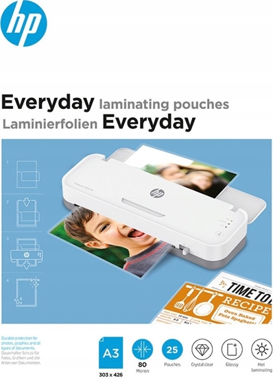 Picture of HP Folie laminacyjne HP EVERYDAY, A3, 80 mic, 25 szt., przezroczyste/poysk