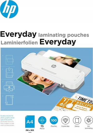 Picture of HP Folie laminacyjne HP EVERYDAY, A4, 75 mic, 100 szt., przezroczyste/poysk