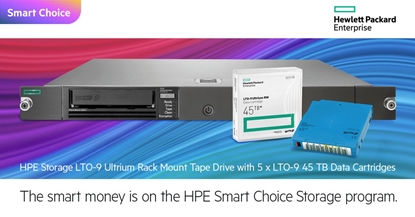 Picture of HPE Storage LTO-9 Ultrium Rack Mount Tape Drive 5x LTO-9 45TB Data Cartridges