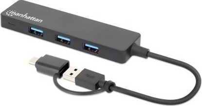 Picture of HUB USB Manhattan MANHATTAN 4-Port USB 3.0 Typ-C / Typ-A Kombi-Hub schwarz