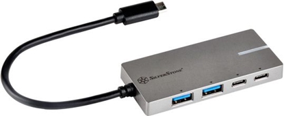 Attēls no HUB USB SilverStone 2x USB-C  + 2x USB-A 3.1 Gen1 (SST-EP09C)