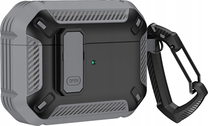 Изображение Hurtel Armour Airpods Case with hook - AirPods 4 grey