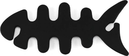 Picture of Hurtel Zwijacz organizer kabla suchawek w ksztacie ryby czarny Zwijacz organizer kabla suchawek w ksztacie ryby czarny