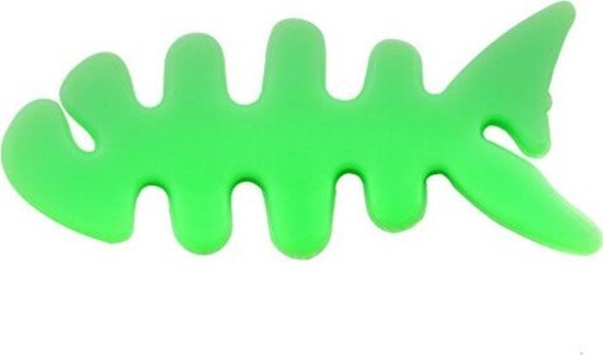Picture of Hurtel Zwijacz organizer kabla suchawek w ksztacie ryby zielony Zwijacz organizer kabla suchawek w ksztacie ryby zielony