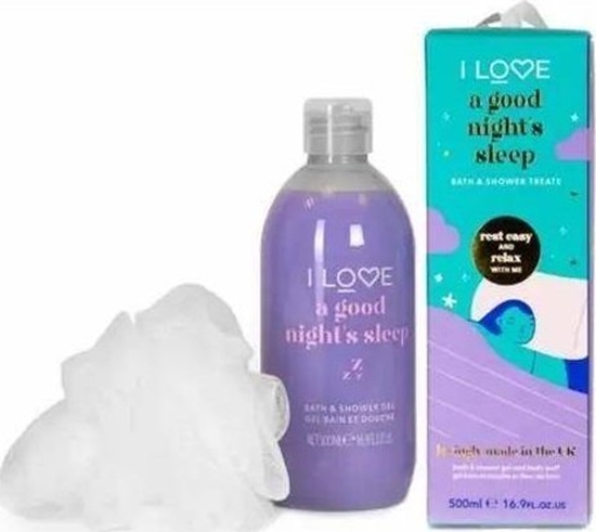Изображение I love I Love A Good Night's Sleep zestaw el do kpieli i pod prysznic 500ml + myjka do ciaa