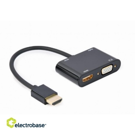 Изображение I/O ADAPTER HDMI TO HDMI/VGA/A-HDMIM-HDMIFVGAF-01 GEMBIRD