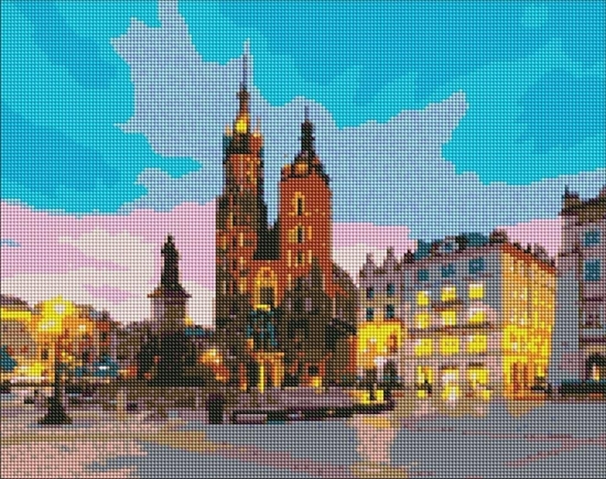 Изображение Ideyka Diamentowa mozaika - Kraków wieczorem 40x50cm