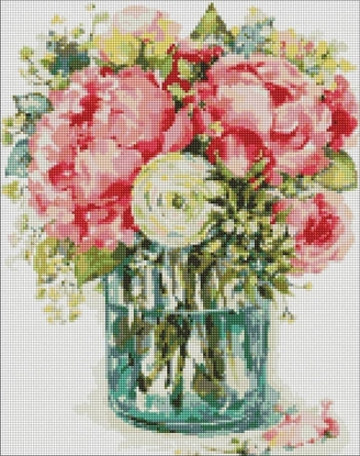 Attēls no Ideyka Diamentowa mozaika - Wykwintne piwonie 40x50cm